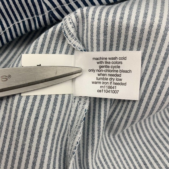 Lane Bryant Outlet Shirt Size 22 Striped Long Sleeve Button Up Collared Stretch - Picture 8 of 8